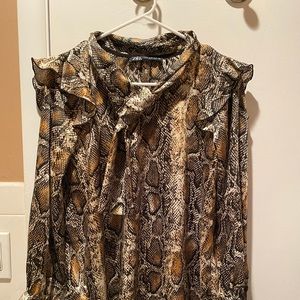 Snakeskin long sleeve Zara top